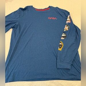 NASA blue long sleeve logo shirt top mens 2x 2XL xxl